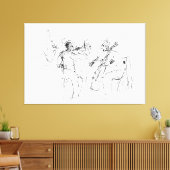 Abstracte Elegant Jazz Band Sketch - Premium Canvas Afdruk (Insitu (Woonkamer))