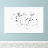 Abstracte Elegant Jazz Band Sketch - Premium Canvas Afdruk (Insitu (Houten vloer))