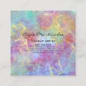 Abstracte Elegant Marble Vierkante Visitekaartje (Achterkant)