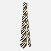 Abstracte Elegant Modern Black White Stripes Stropdas (Voorkant)