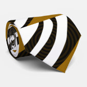 Abstracte Elegant Modern Black White Stripes Stropdas (Opgerold)