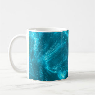 Abstracte elegant munt blauw glitter koffiemok