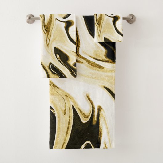 Abstracte elegant retro digital liquid marmer bad handdoek (Insitu)