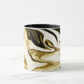 Abstracte elegant retro digital liquid marmer mok (Midden)