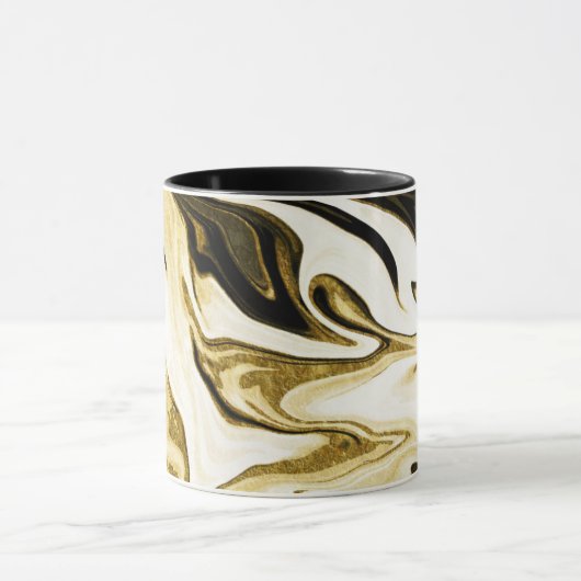 Abstracte elegant retro digital liquid marmer mok (Midden)