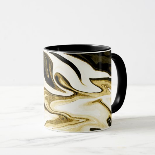 Abstracte elegant retro digital liquid marmer mok (Voorkant rechts)