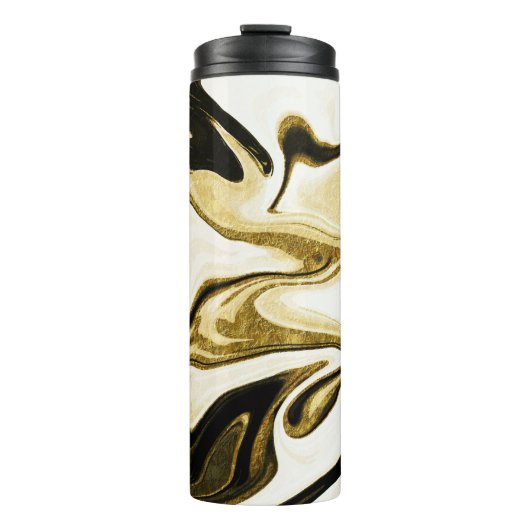 Abstracte elegant retro digital liquid marmer thermosbeker (Voorkant)