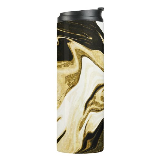 Abstracte elegant retro digital liquid marmer thermosbeker (Gedraaid links)