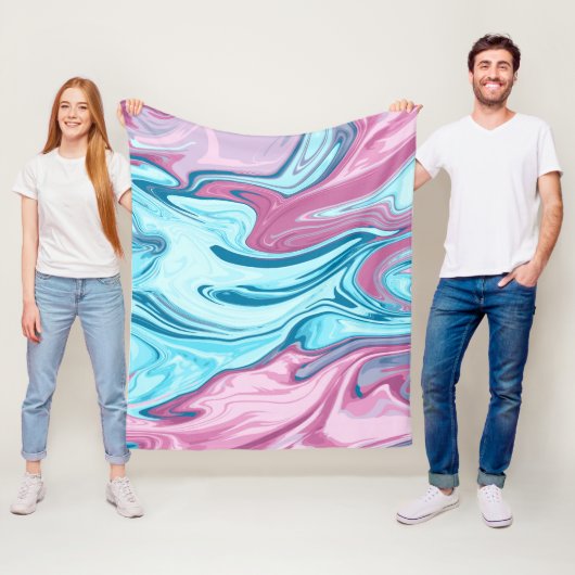 Abstracte elegant vloeibare marmer stromingstextuu fleece deken (In situ)