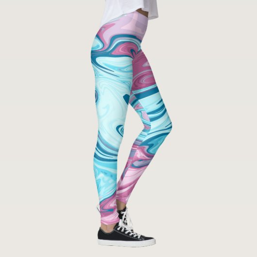 Abstracte elegant vloeibare marmer stromingstextuu leggings (Rechts)