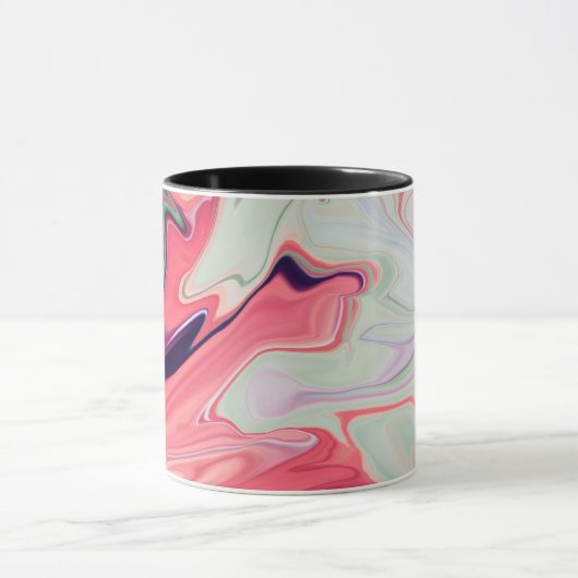 Abstracte elegant vloeibare marmer stromingstextuu mok (Midden)