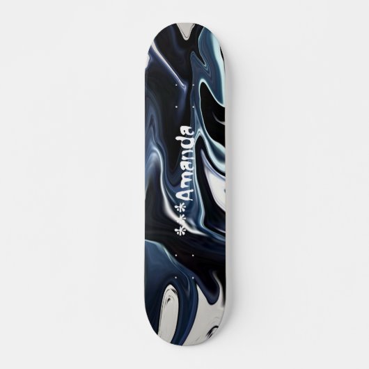 Abstracte elegant vloeibare marmer stromingstextuu skateboard (Voorkant)
