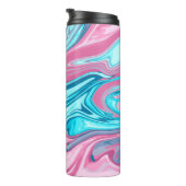 Abstracte elegant vloeibare marmer stromingstextuu thermosbeker (Geroteerd rechts)