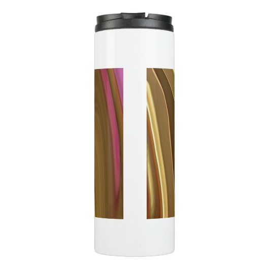 Abstracte elegant vloeibare marmer stromingstextuu thermosbeker (Achterkant)