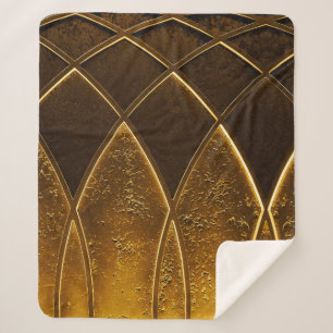 Abstracte elegante kunstgreep deco geometrische ge sherpa deken