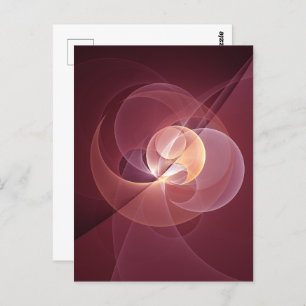 Abstracte Elegante Moderne Wijnrode Fractal Art Briefkaart