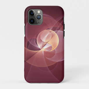 Abstracte Elegante Moderne Wijnrode Fractal Art iPhone 11 Pro Hoesje
