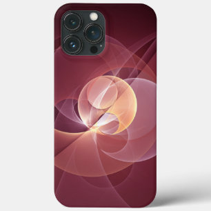 Abstracte Elegante Moderne Wijnrode Fractal Art iPhone 13 Pro Max Hoesje