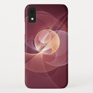 Abstracte Elegante Moderne Wijnrode Fractal Art iPhone XR Hoesje
