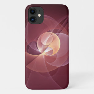 Abstracte Elegante Moderne Wijnrode Fractal Art iPhone 11 Hoesje