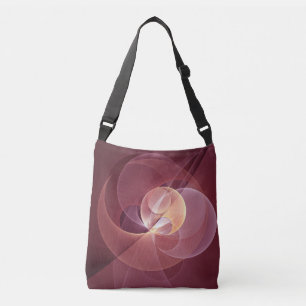 Abstracte Elegante Moderne Wijnrode Fractal Art Crossbody Tas