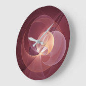 Abstracte Elegante Moderne Wijnrode Fractal Art Grote Klok (Hoek)
