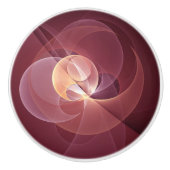 Abstracte Elegante Moderne Wijnrode Fractal Art Keramische Knop (Voorkant)