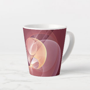 Abstracte Elegante Moderne Wijnrode Fractal Art Latte Mok