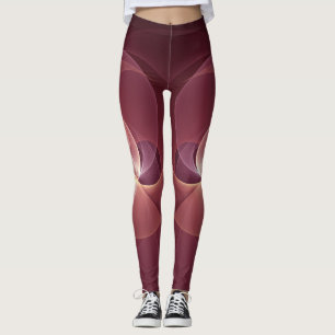 Abstracte Elegante Moderne Wijnrode Fractal Art Leggings