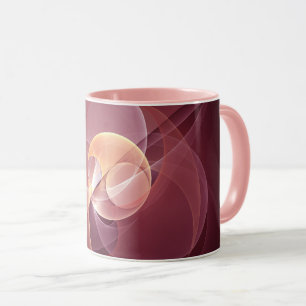 Abstracte Elegante Moderne Wijnrode Fractal Art Mok