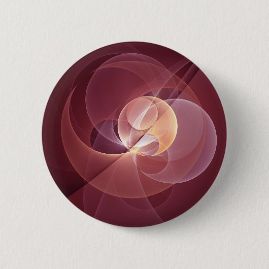 Abstracte Elegante Moderne Wijnrode Fractal Art Ronde Button 5,7 Cm (Voorkant)