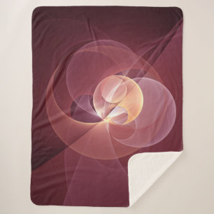 Abstracte Elegante Moderne Wijnrode Fractal Art Sherpa Deken