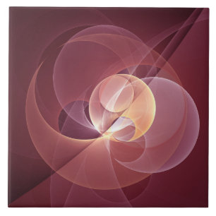 Abstracte Elegante Moderne Wijnrode Fractal Art Tegeltje