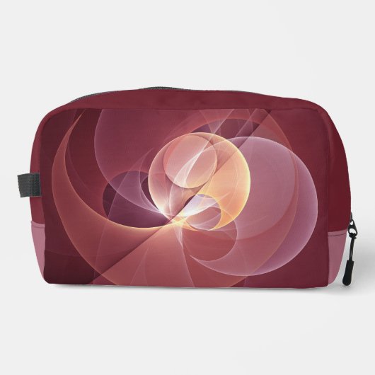 Abstracte Elegante Moderne Wijnrode Fractal Art Toilettasje (Voorkant)