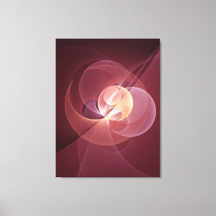Abstracte Elegante Moderne Wijnrode Fractale Kunst Canvas Afdruk