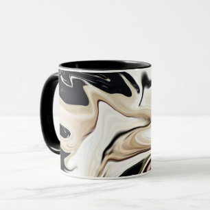 Abstracte elegante retro kleuren digitale vloeiend mok