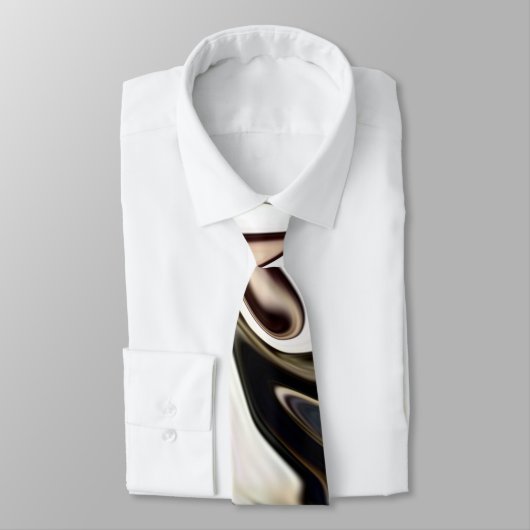 Abstracte elegante retro kleuren digitale vloeisto stropdas (Gebonden)