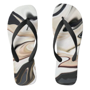 Abstracte elegante retro kleuren digitale vloeisto teenslippers