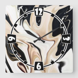 Abstracte elegante retro kleuren digitale vloeisto vierkante klok