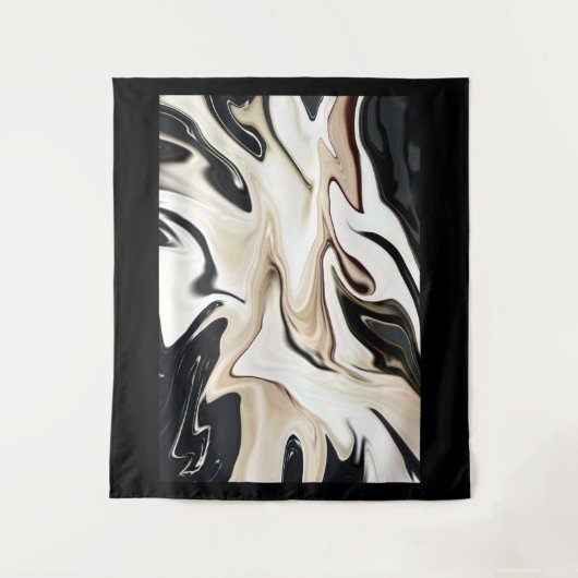 Abstracte elegante retro kleuren digitale vloeisto wandkleed (Voorkant)