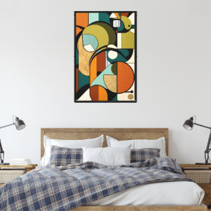 Abstracte elegantie Retro Olive Design Canvas Afdruk