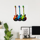 Abstracte elektrische gitaar poster (Thuiskantoor)