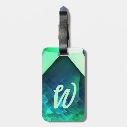 Abstracte Emerald Alchemie Magische Energie Advent Bagagelabel (Achterkant verticaal)