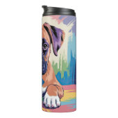 Abstracte en kleurrijke Boxer Dog Thermosbeker (Geroteerd rechts)