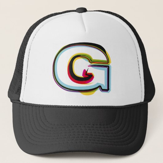 Abstracte en kleurrijke letter G Trucker Pet (Voorkant)