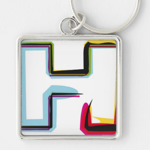 Abstracte en kleurrijke letter H Sleutelhanger