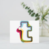 Abstracte en kleurrijke letter t briefkaart (Staand voorkant)