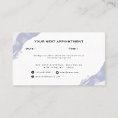 Abstracte en minimale blauwe Waterverf Afsprakenkaartje (Achterkant)