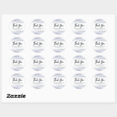 Abstracte en minimale blauwe Waterverf Ronde Sticker (Vel)