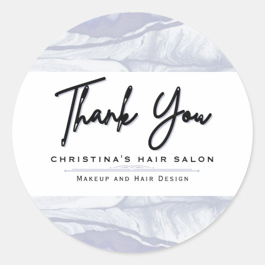 Abstracte en minimale blauwe Waterverf Ronde Sticker (Voorkant)